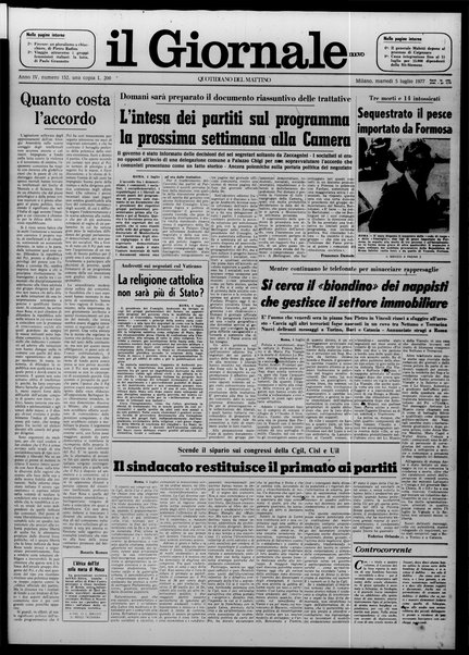 Il giornale nuovo : quotidiano del mattino